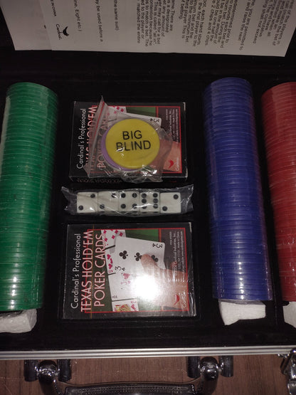Cardinal's Texas Hold'em Poker Chip Set with Metal Aluminum Case