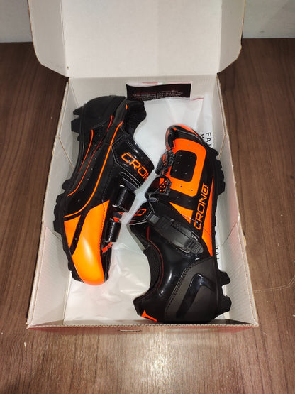 Crono CX-3 17 Mountain Bike Gravel BMX Shoes - Black Orange - Size - 42.5 (EUR)