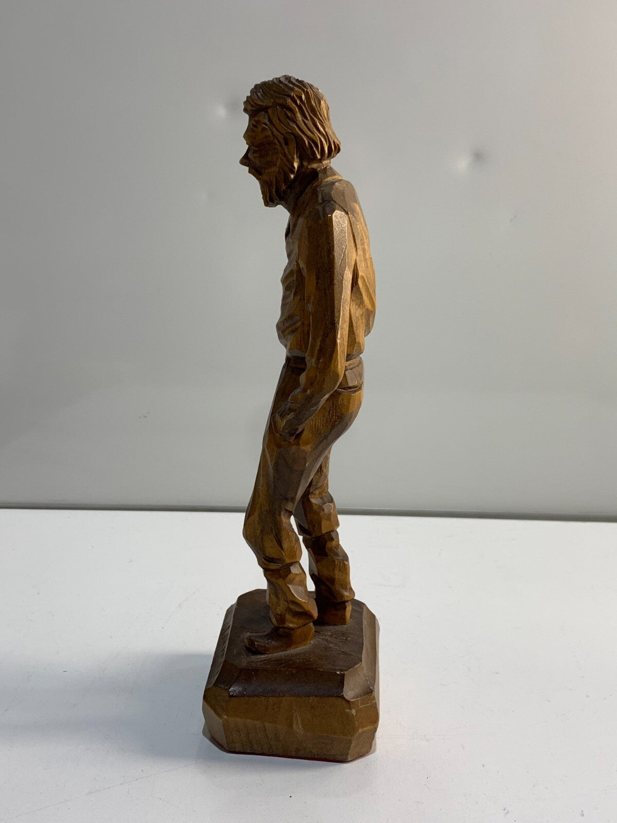 Vintage Canadian Wood Carved Old Man Figurine