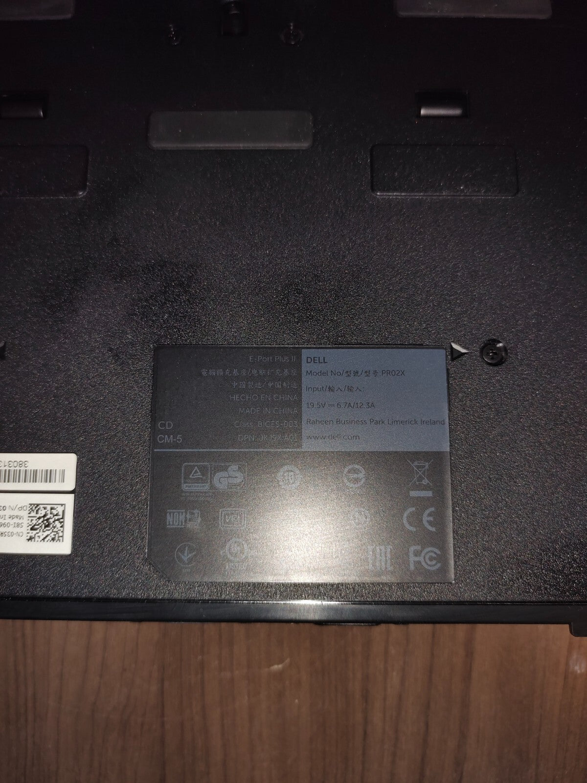 Dell PR02X E-Port Plus II Laptop Docking Station - Black