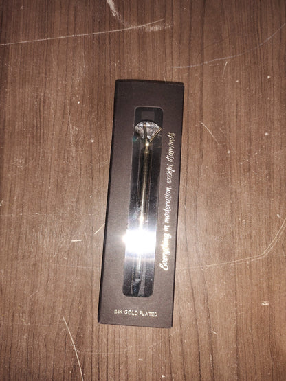 Diamond Pen - 24k Gold Plated - Ball Pen