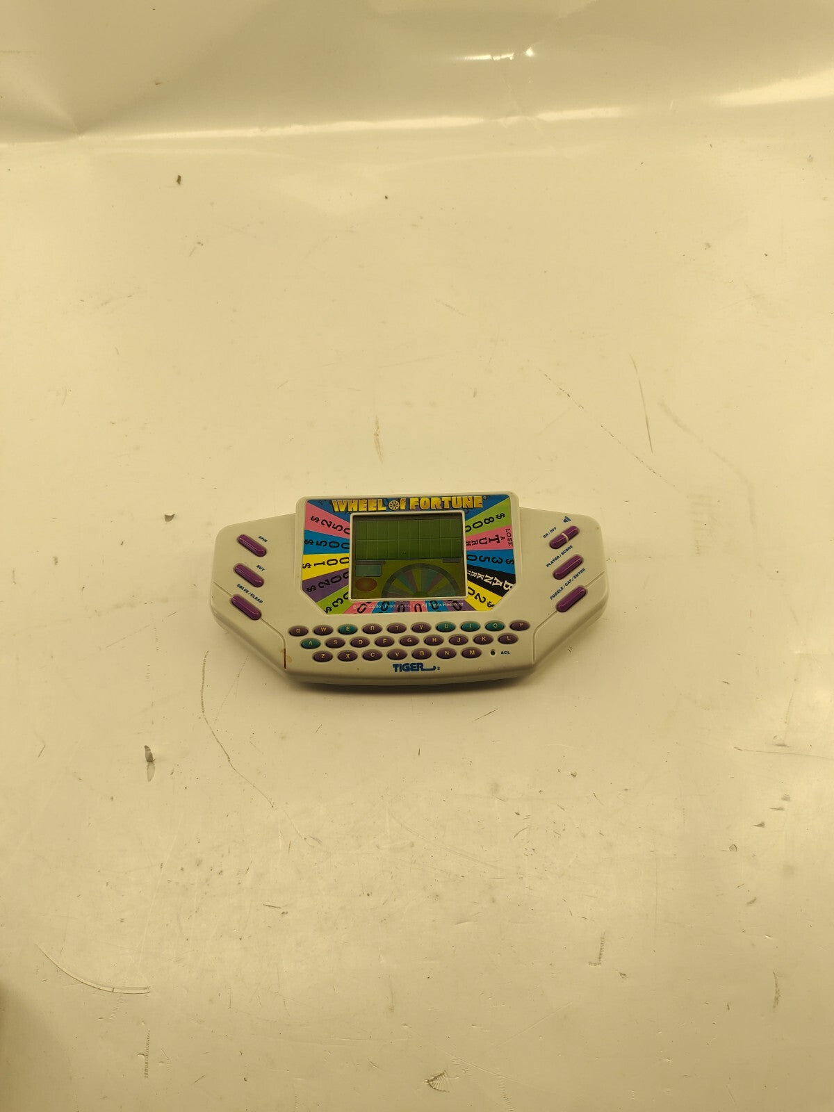Vintage 1995 Wheel of Fortune Hand Held Game Tiger with Cartridge