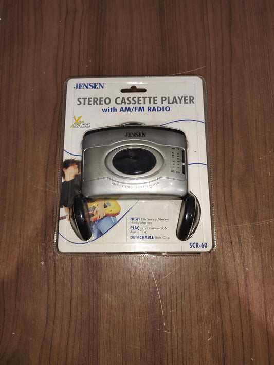 Jensen SCR-60 Portable Tape Player Stereo Cassette AM/FM Walkman - New