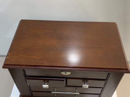 Arolly Large Wood Finish Jewelry Box Chest W/ Four Storage Compartments Storage