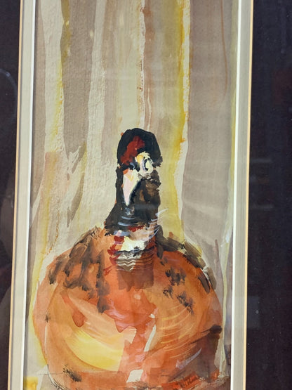 "BIRD IN A BOX" watercolor Painting made by Dolores Ewen