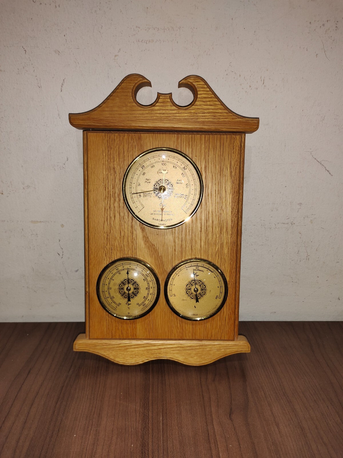 Baromaster Temperature Barometer Hygrometer Wood  Weather Station