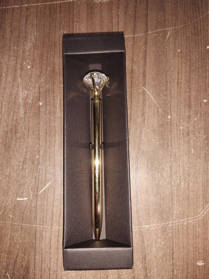Diamond Pen - 24k Gold Plated - Ball Pen