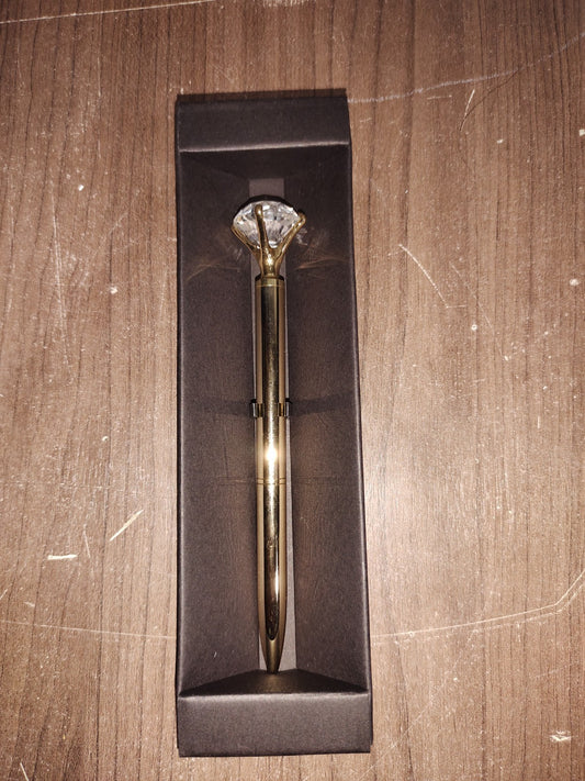 Diamond Pen - 24k Gold Plated - Ball Pen