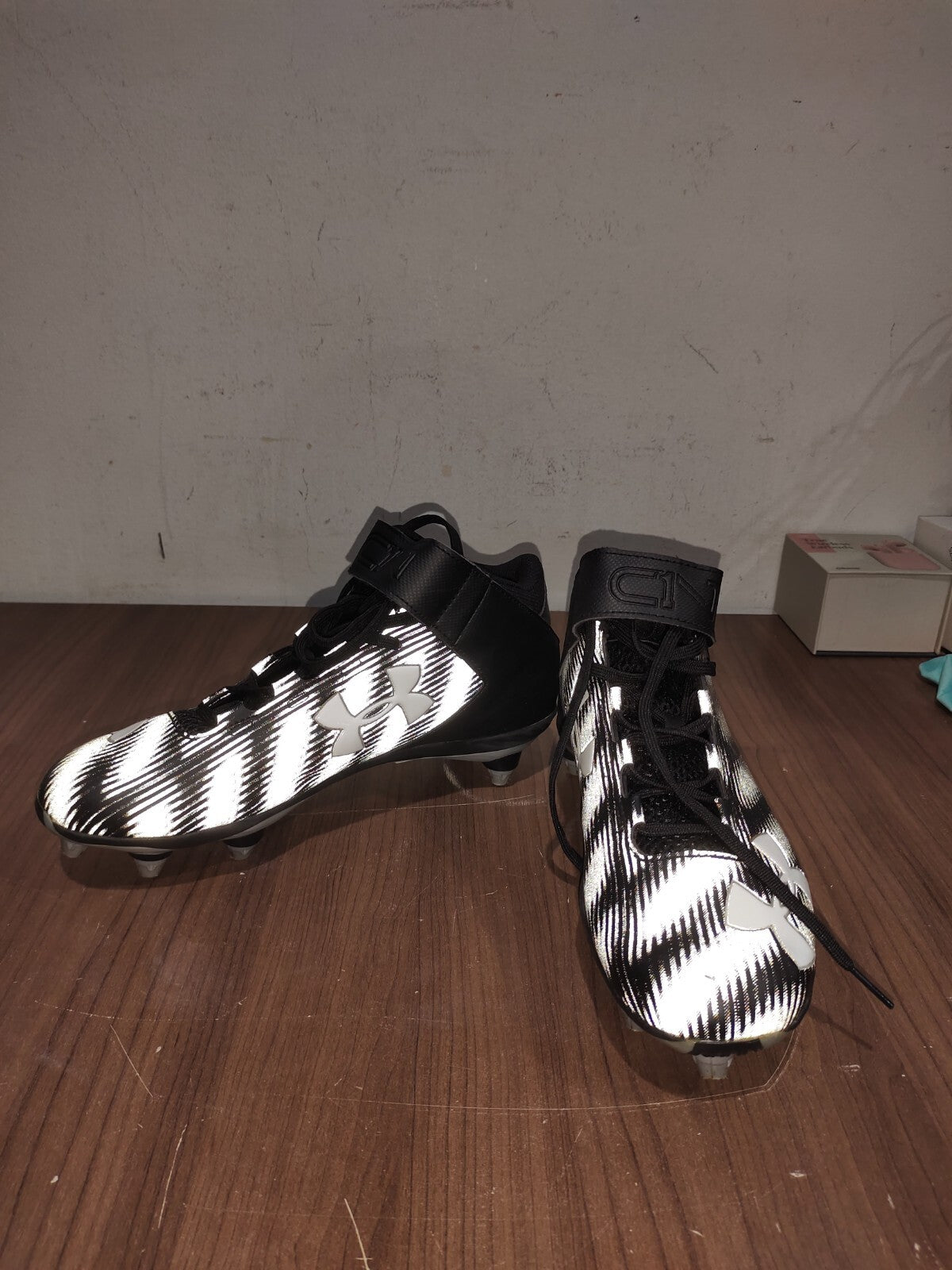 Under Armour C1N Black Lace Up Football Cleats - 1269641-001 - Size - 10(US)