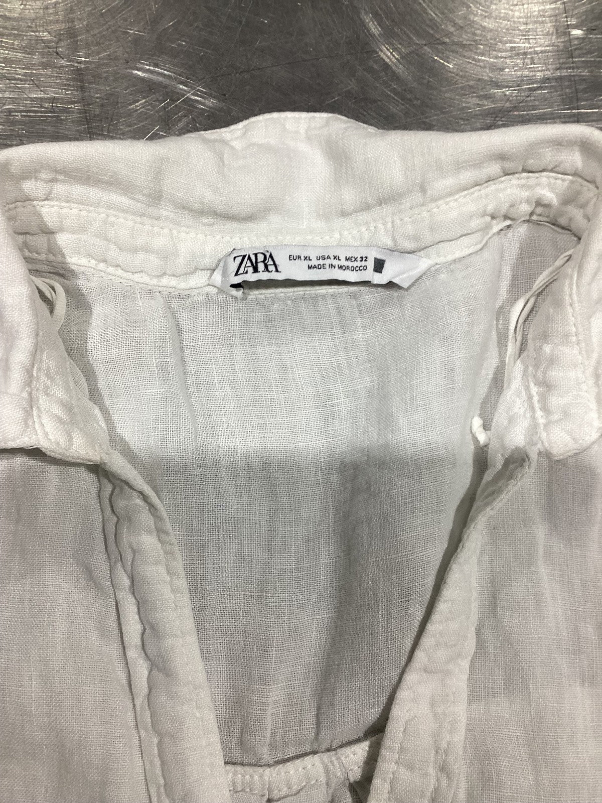 Zara White Linen Blouse