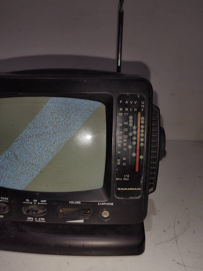 Durabrand 5" Black & White Portable Television with AM/FM Radio Model DBTV502