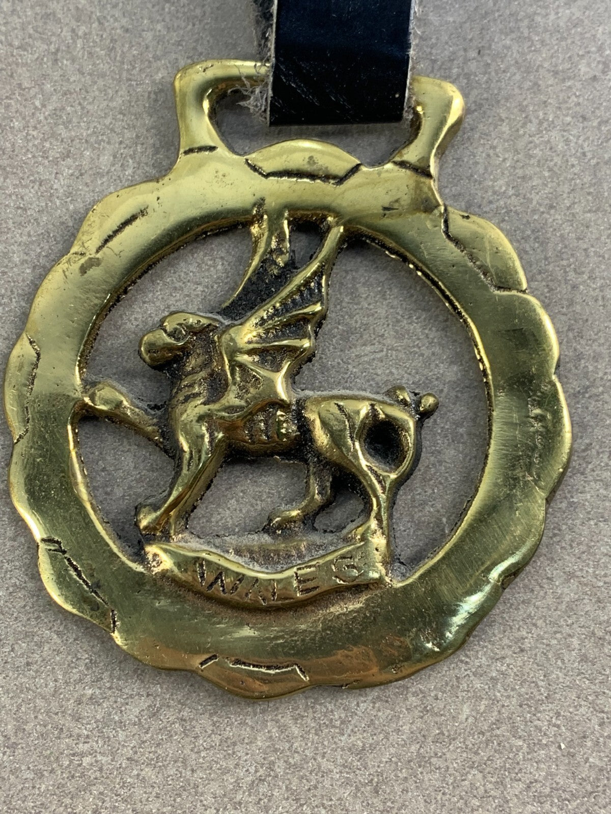 Brass Medallion Ornament Griffin England Vintage
