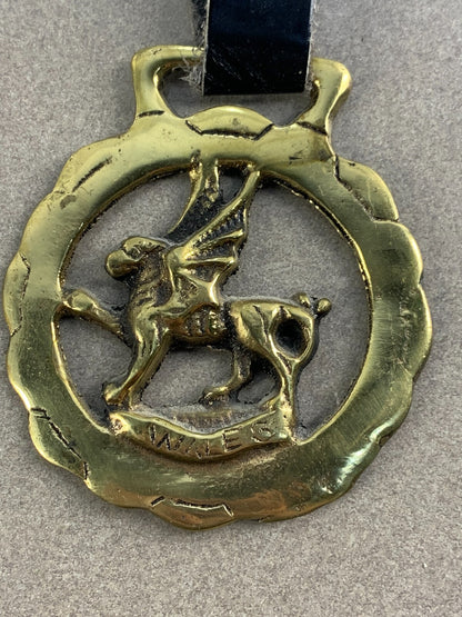 Brass Medallion Ornament Griffin England Vintage