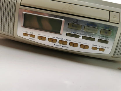 Sony ICF-CD513 Under Cabinet Counter CD Clock Radio AM/FM Mega Bass WORKS GREAT!