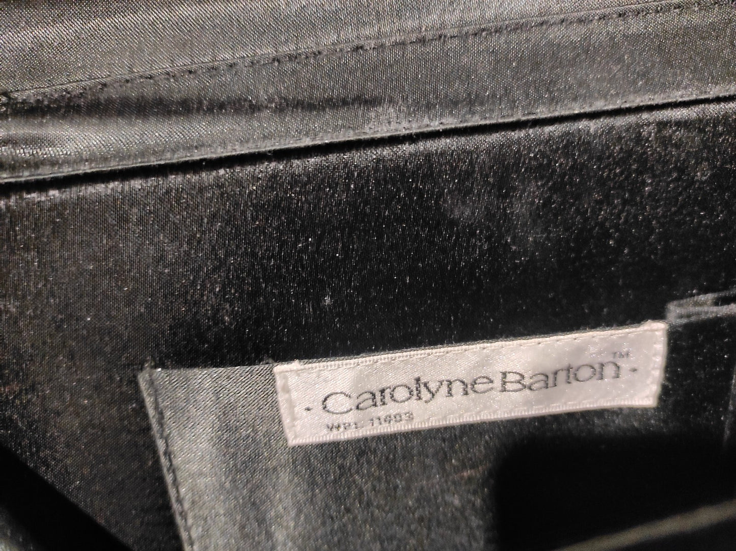 Carolyne Barton Night Black Velvet Evening Bag Purse Clutch