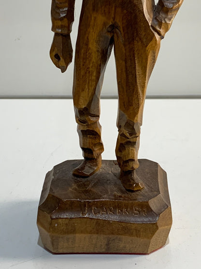 Vintage Canadian Wood Carved Old Man Figurine
