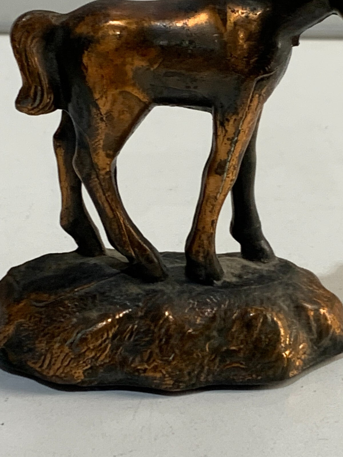 Vintage Cast Metal Copper Tone Pony Horse Foal Figurine
