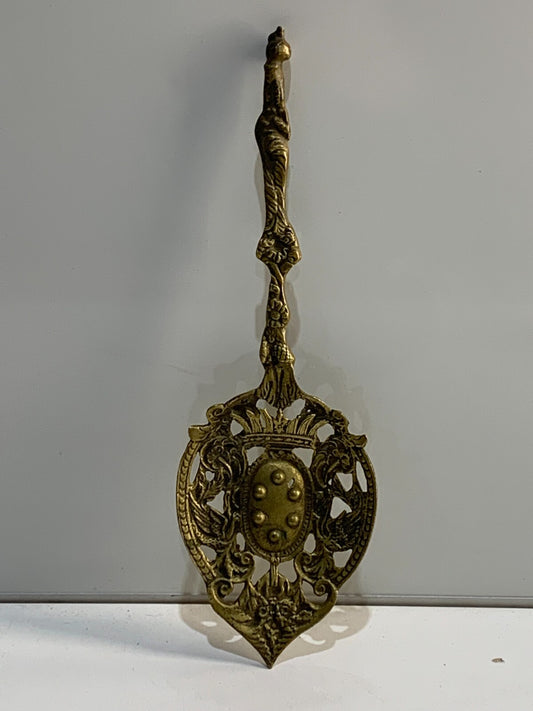 Bordini Italy Serving Spoon Ornate Medieval Knight Crown Lion