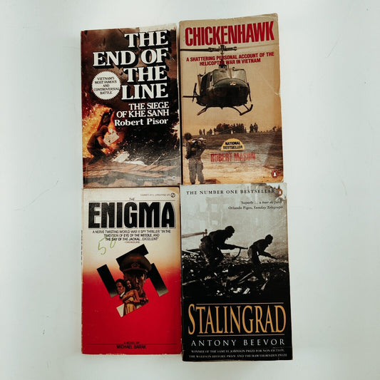 Lot of 4 Vintage PB War Books Novel and Non-fiction 1980s