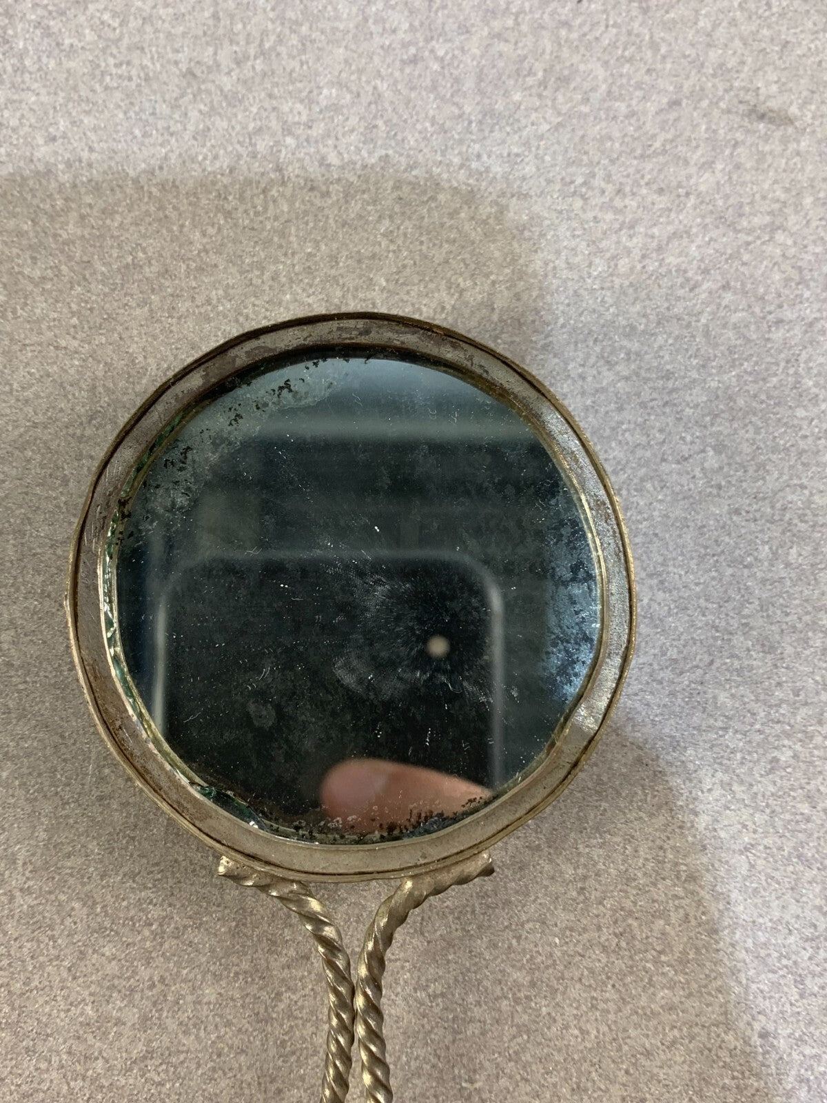 Antique Jewellery Hand Painted Mother of Pearl Jewelry Vintage Silver Mirror