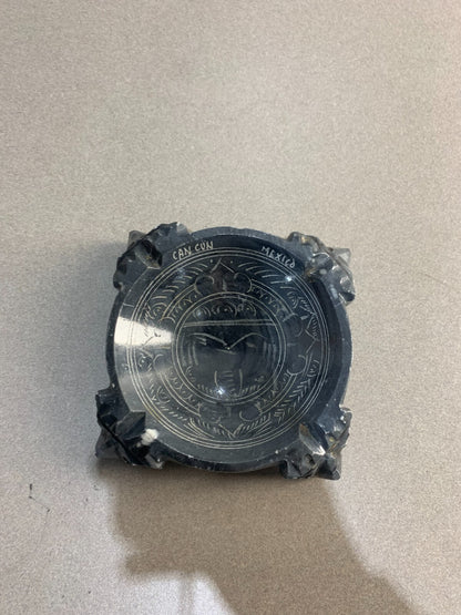Vintage Marble Aztec Design Ashtray Black White Grey