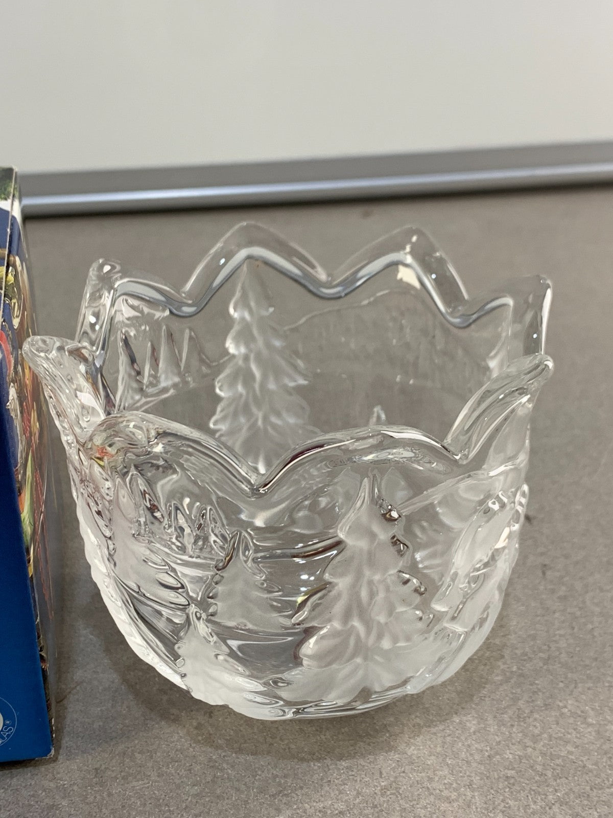 Walther Glas Germany Scandi Folk Glass Christmas Tea Light Holder + Original Box