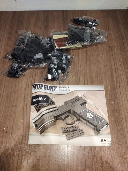Top Gun Desert Eagle Pistol Building Block Toy 373 PCS Difficulty Level 3 Age 6+