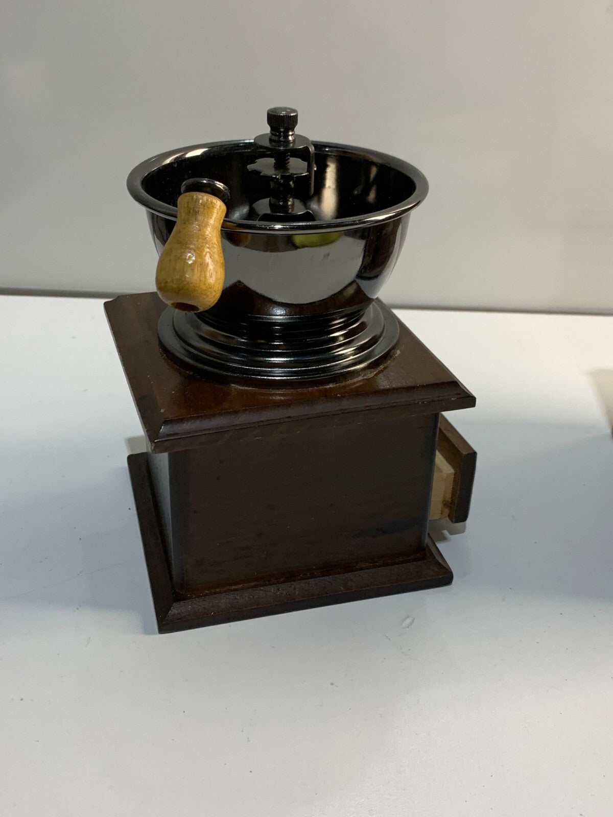 French Style Wood and Metal Coffee Grinder Mill