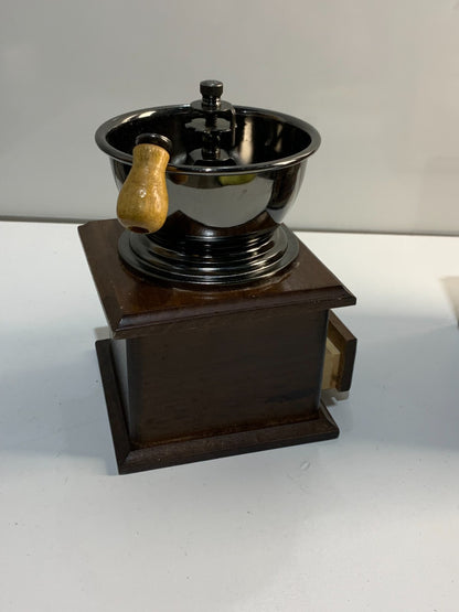 French Style Wood and Metal Coffee Grinder Mill
