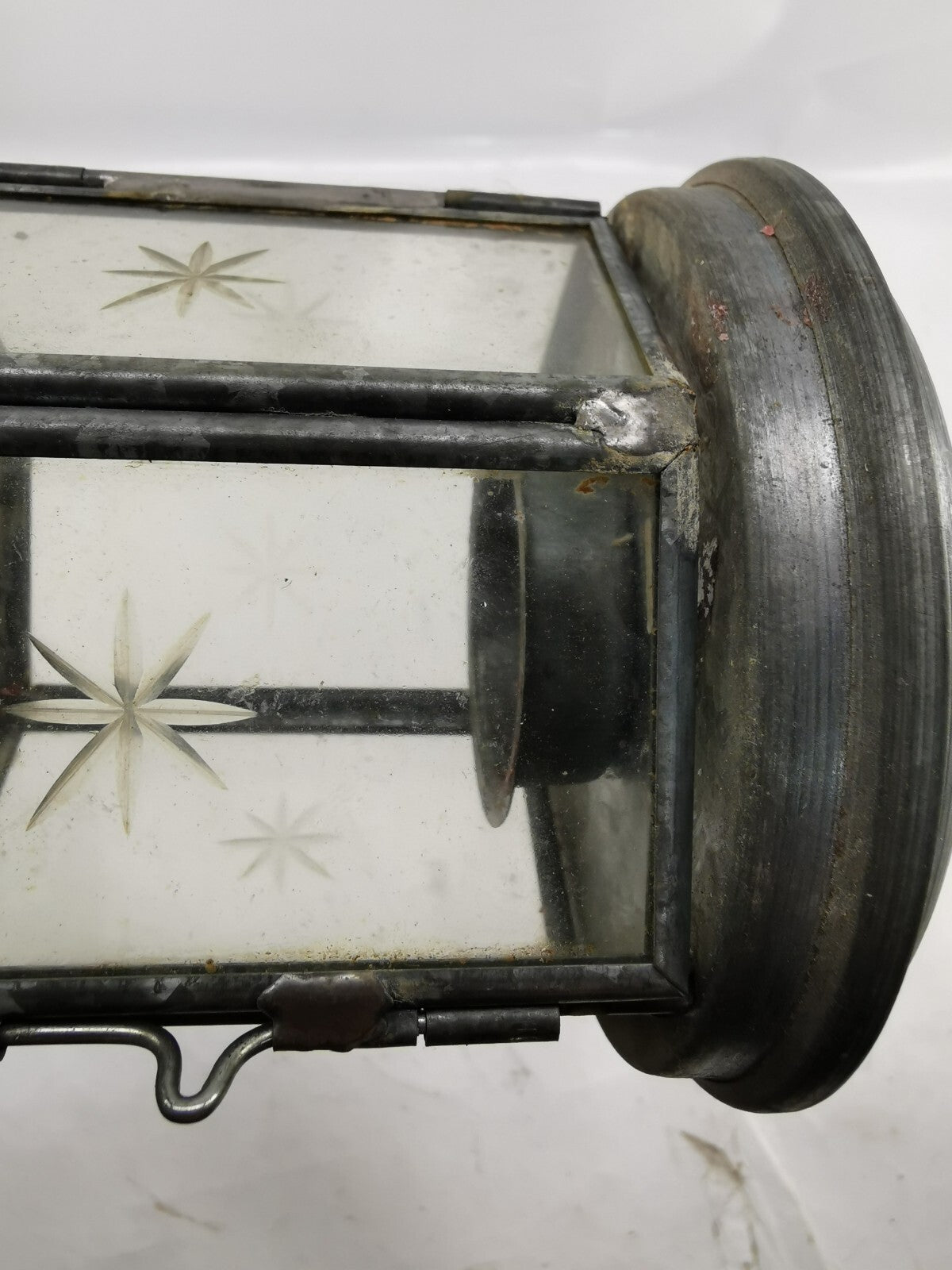 Galvanized metal hanging lantern- Candle holder, made in Türkiye