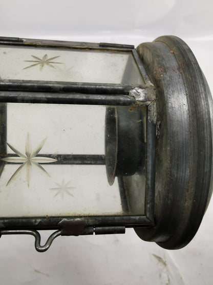 Galvanized metal hanging lantern- Candle holder, made in Türkiye