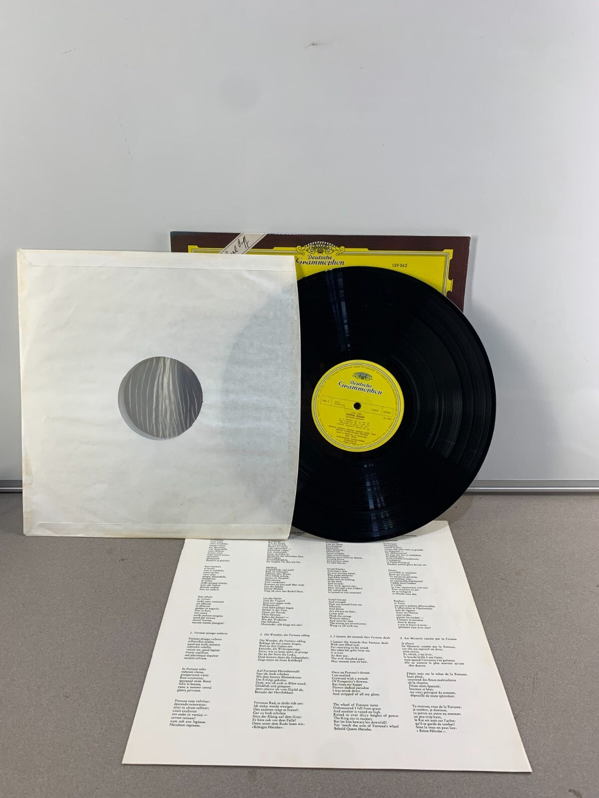 Carl Orff - Carmina Burana Jochum DG LP Vinyl - Janowitz Dieskau