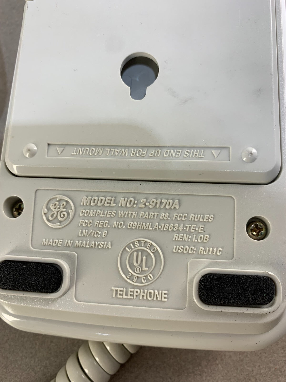 GE Contemporary 29170A Telephone Landline Corded Desktop or Wall Mount Phone