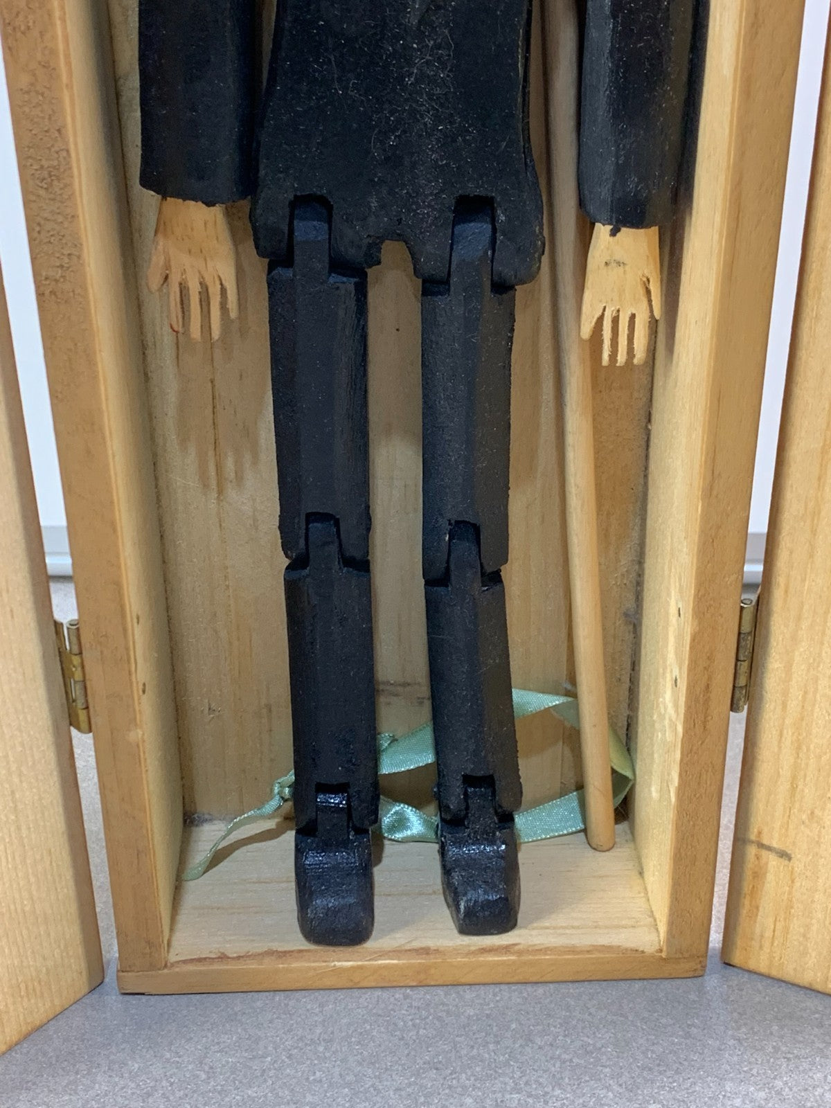 Buttler wooden Ball-jointed Doll in a wooden almira type box