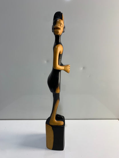 African Hand Carved Carving Wood Man Figure Art Sculpture