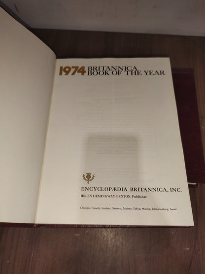 Encyclopedia Britannica Book Year - Set of 3 (1972-1973-1974)