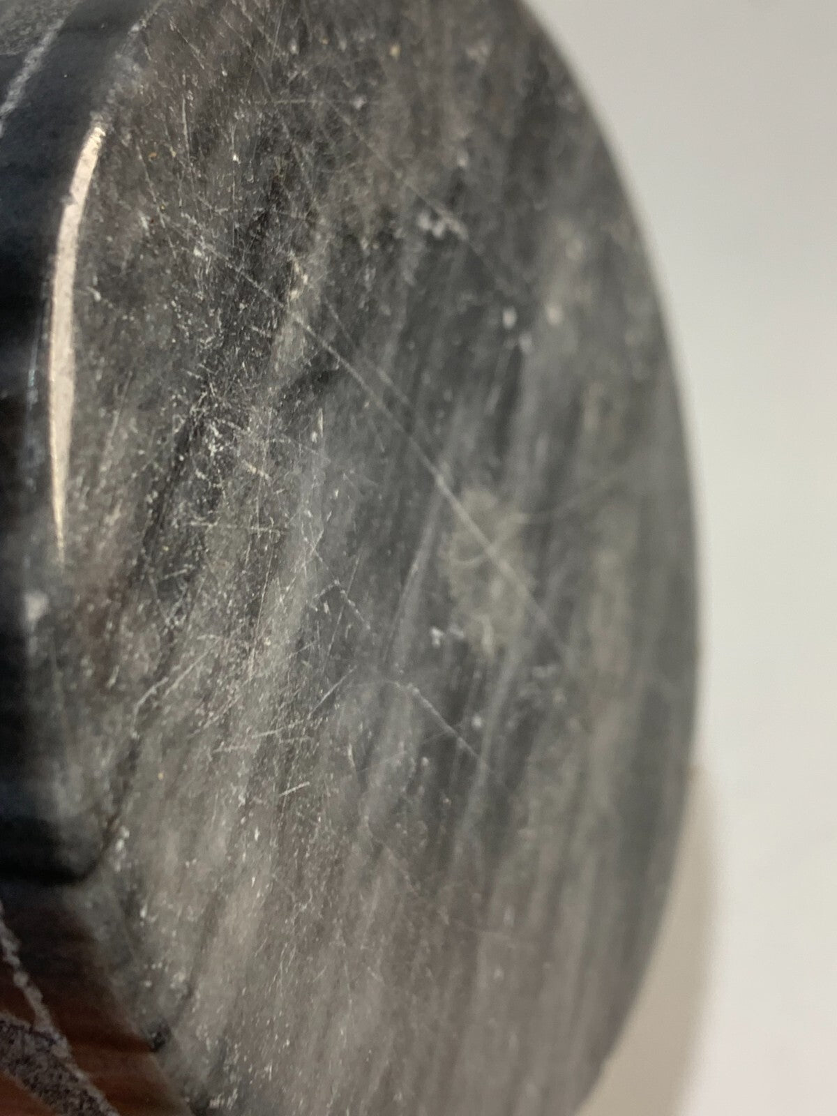 Vintage Collectible Black & White Carved Marble Jar