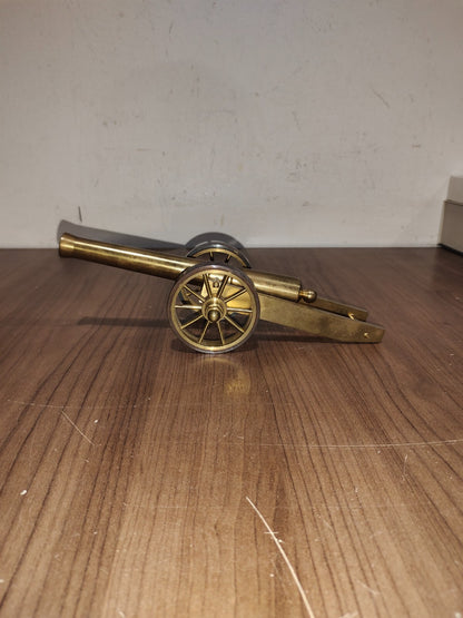 Vintage Solid Brass 2 Wheel Cannon