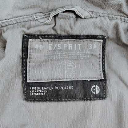 Esprit Grey Cargo Army Style Distressed Jacket Men's Size XL