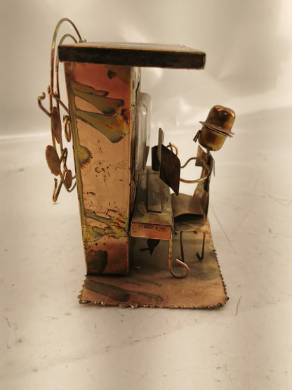 Vinatge Steam Punk Art- Copper/Tin Music Box Piano Player