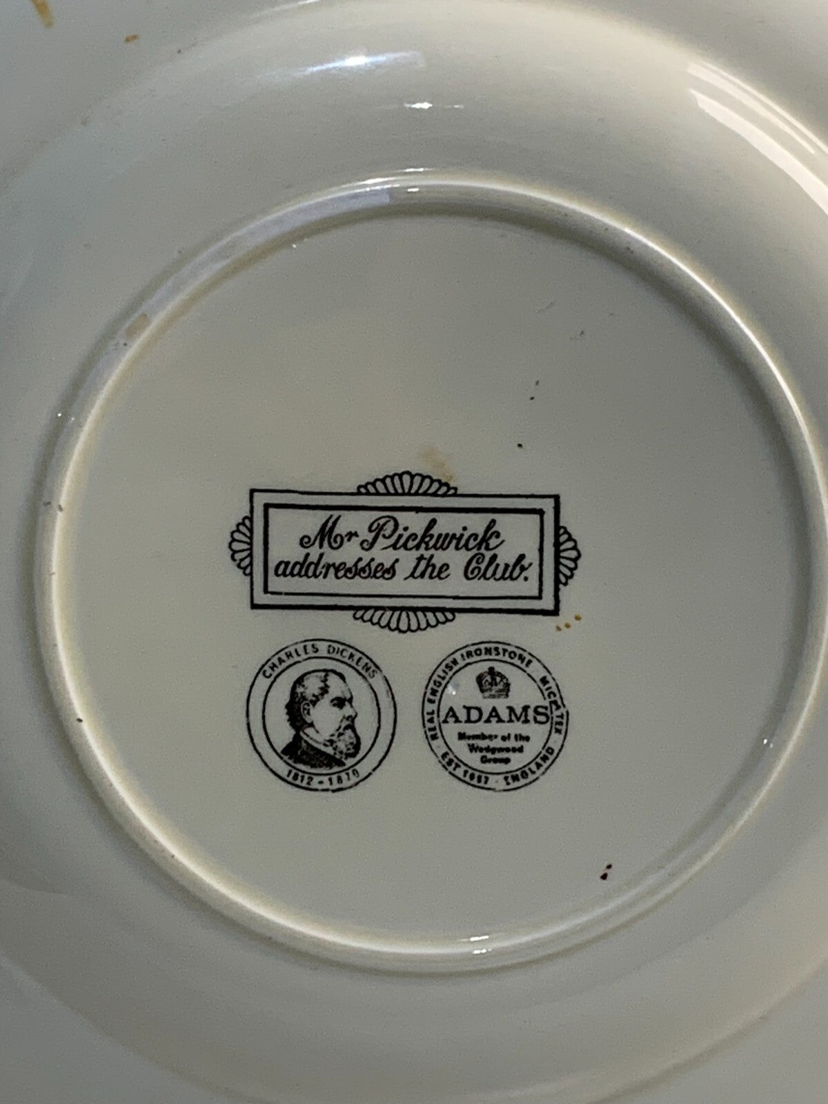 Adams England Mr Pickwick Addresses the Club Plate Charles Dickens