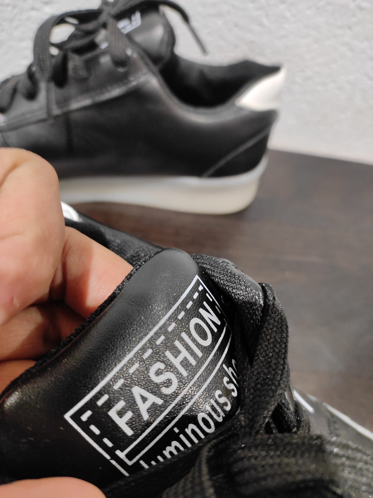 Fashion Luminous Black Sneakers Size- 11