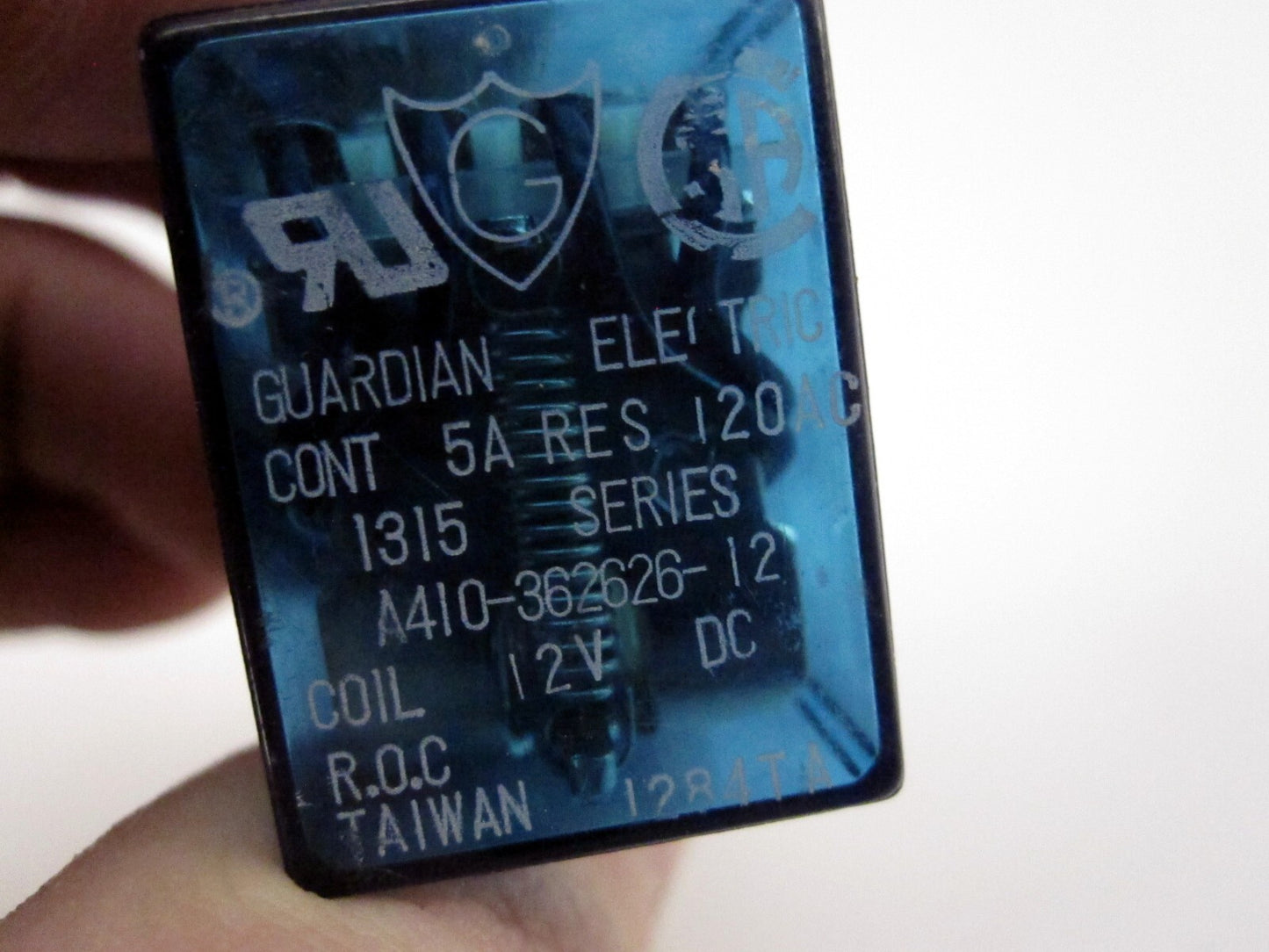 Guardian Electric A410-362626-12 5A Res 120AC 1315 Series Coil 12V 1284TA