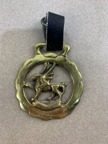 Brass Medallion Ornament Griffin England Vintage