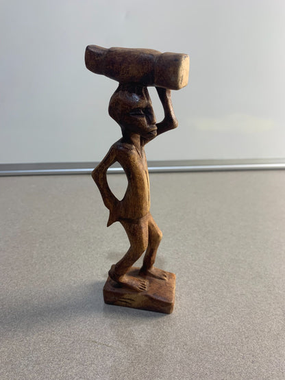 Folk Art Hand Carved Wood Sculpture Man African