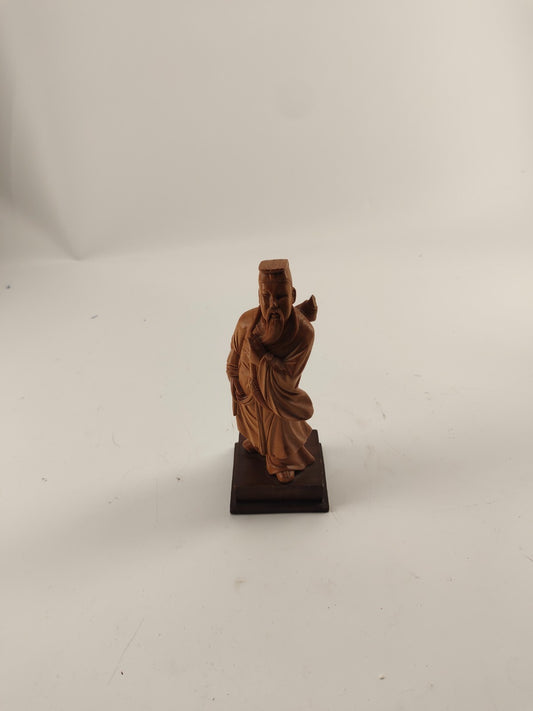 Vintage Boxwood Carved Chinese Figurine