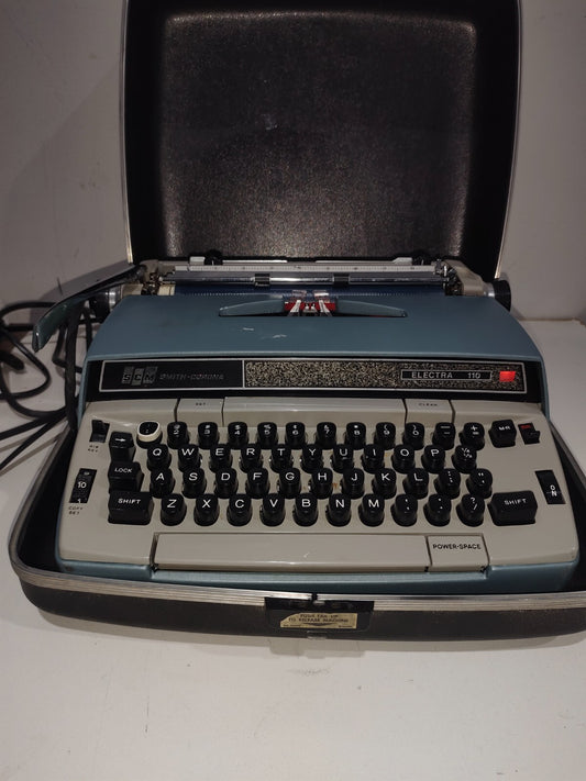 SCM Smith Corona Electra 110 Portable Electric Typewriter W/ Case Works Vintage