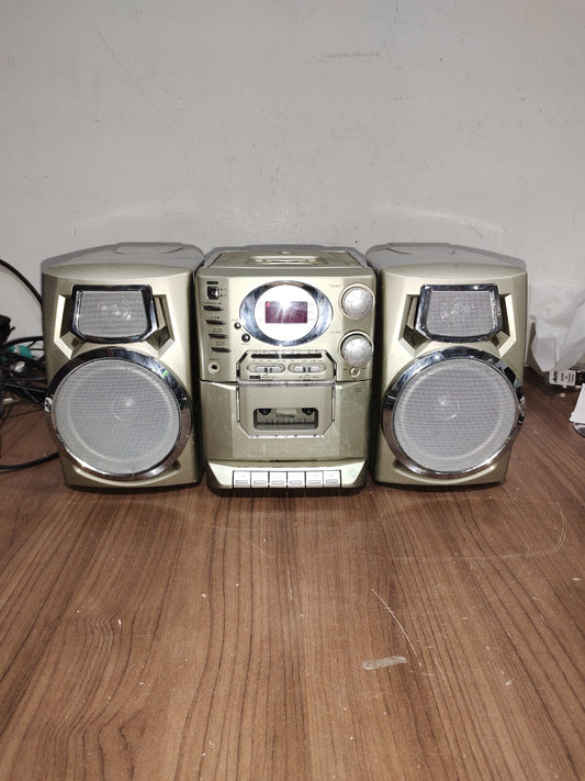 Vintage Durabrand Boombox AM/FM Cassette CD Portable Stereo CD-1493 Silver