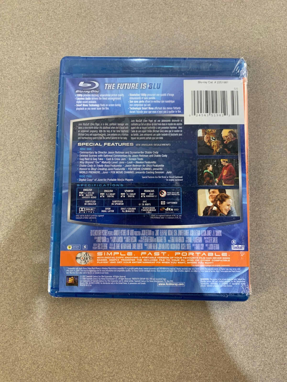 Juno (Blu-ray, 2008) Special Edition Brand New! Factory Sealed!