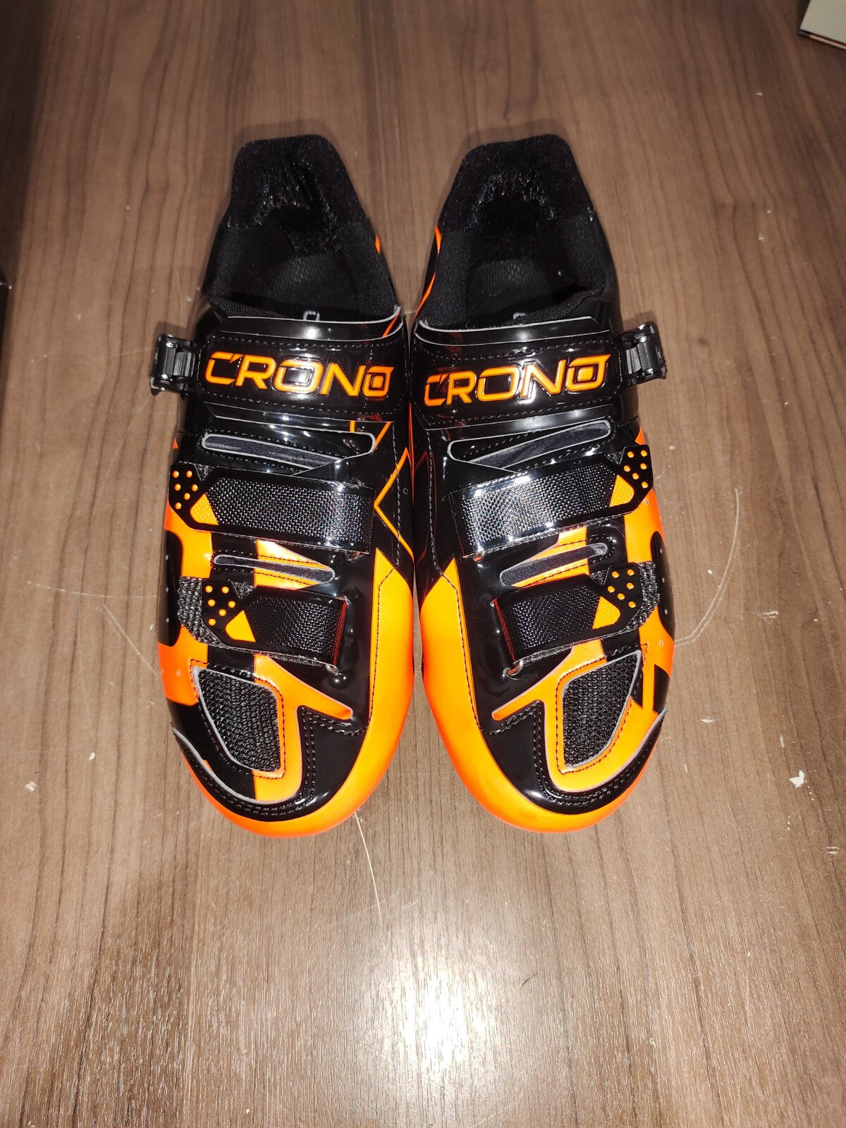 Crono CX-3 17 Mountain Bike Gravel BMX Shoes - Black Orange - Size - 44.5 (EUR)